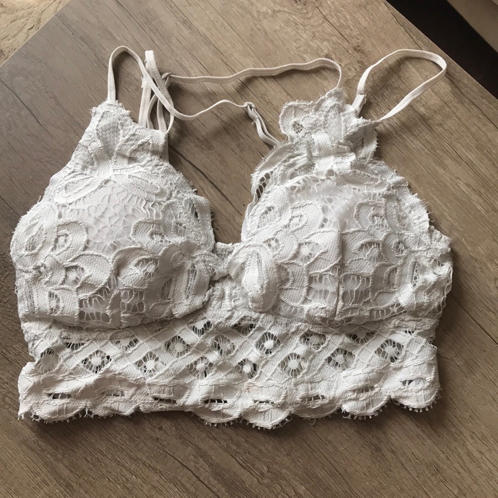 White lace bralette